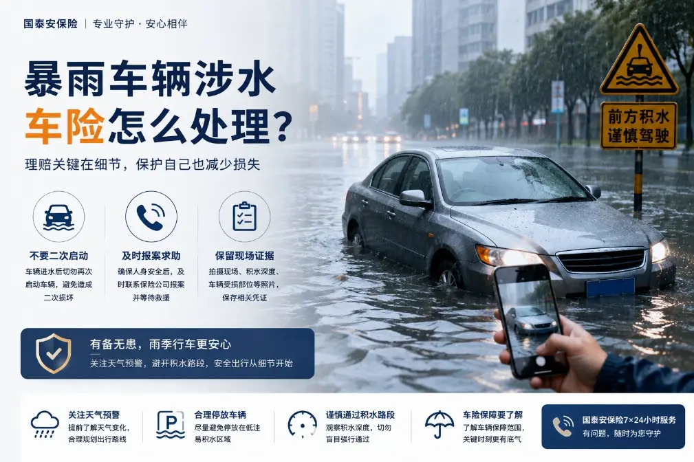 暴雨过后车辆被淹，车险怎么处理？这几个动作很重要(图1)