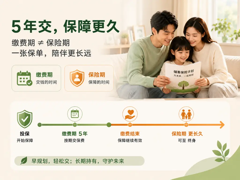 储蓄险只交5年，为什么保单可能几十年后还在？很多人把“缴费期”和“保险期”看成了一回事(图1)