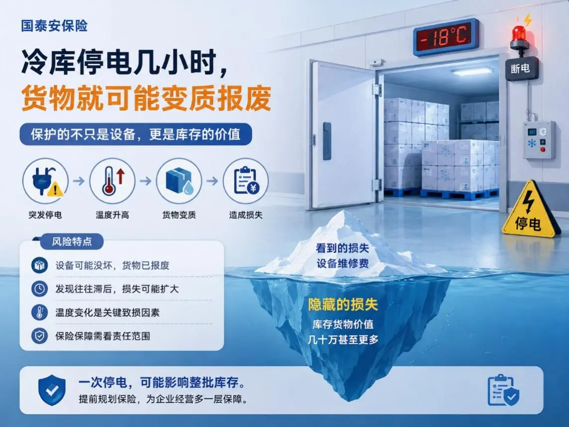 冷库停电几个小时，机器没坏，里面几十万元货物却变质了：这种损失怎么算？(图1)