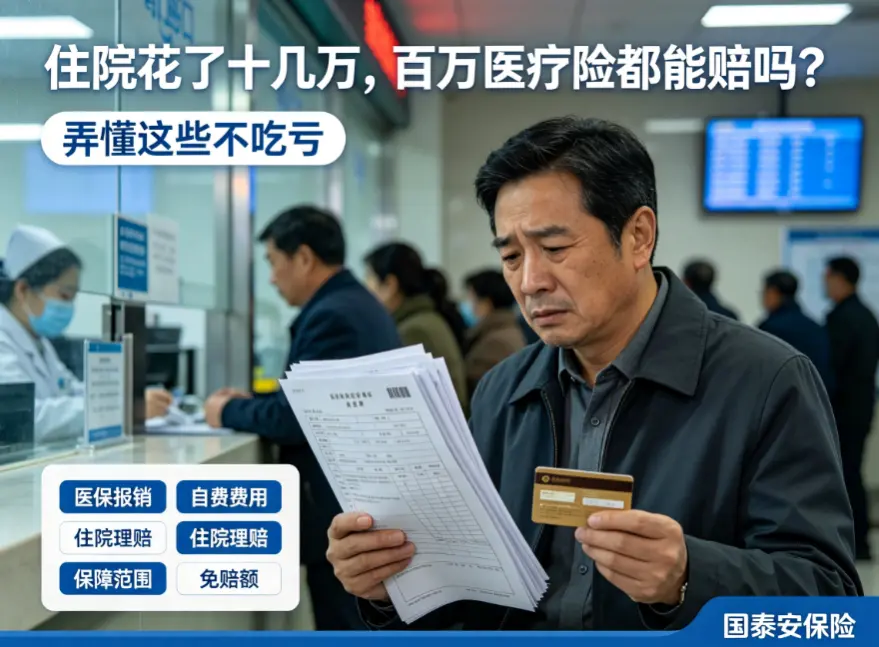 住院花了十几万，百万医疗险都能赔吗？弄懂这些不吃亏(图1)